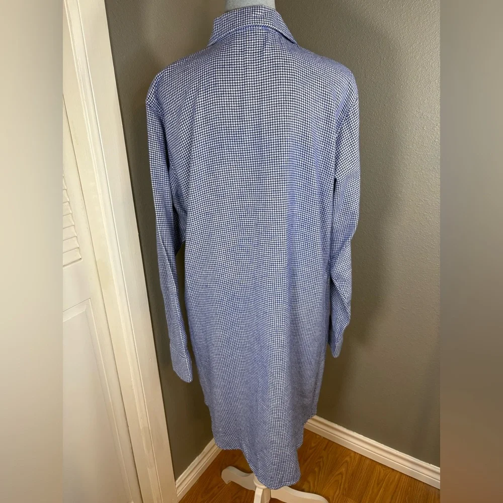Lauren Ralph Lauren Sleep Shirt Pajamas Blue Gingham Size M - Picture 4 of 11